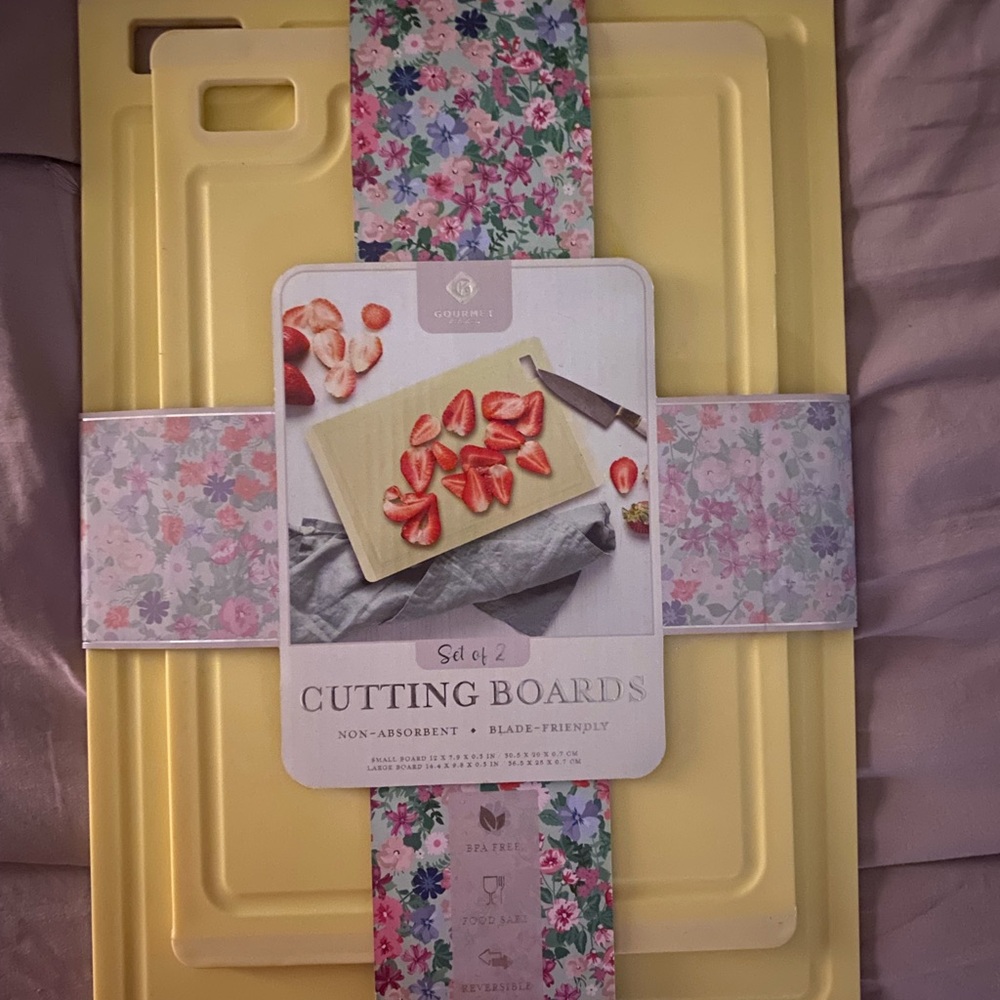 Godinger Yellow Cutting Boards Set of 2